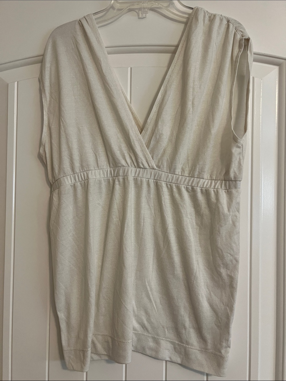 Calvin Klein top, cream with gold thread, size M
